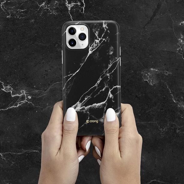 Crong Crong Marble Case etui ochronne na iPhone 11 Pro (czarny) 6937760 5907731985055