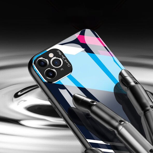 Hurtel Color Glass Case etui pokrowiec nakładka ze szkła hartowanego z osłoną na aparat iPhone 11 Pro Max pattern 1 uniwersalny 7060763 9111201905535