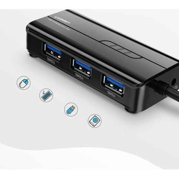 HUB USB Ugreen 1x RJ-45  + 3x USB-A 3.0 (20265) 7135218 6957303822652