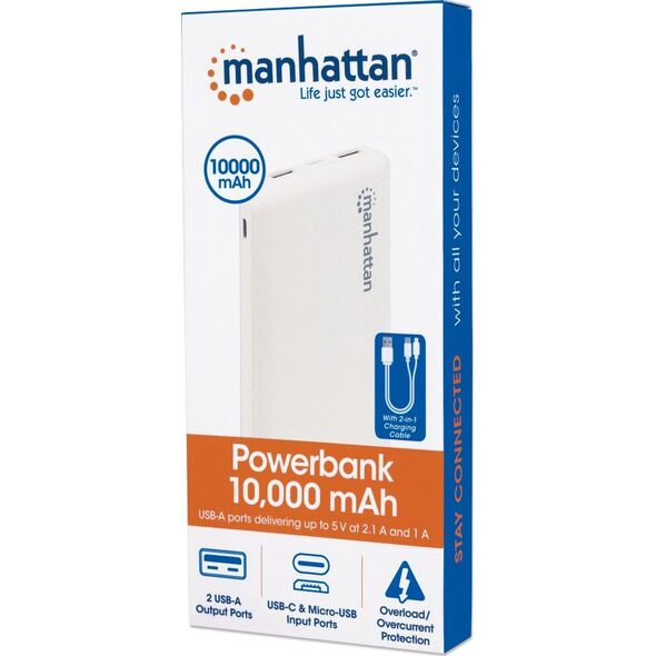Powerbank Manhattan 10000mAh Biały 7187594 766623406277