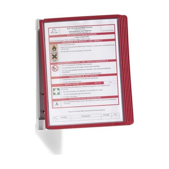 Durable Zestaw 5 paneli informacyjnych na ścianę Vario Durable czerwony 7230736 4005546506487