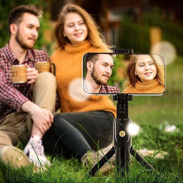 Selfie stick Selfie Stick Tripod K07 statyw z pilotem bluetooth / bezprzewodowy uchwyt kijek do zdjęć czarny () - 5903396033605 7250965 5903396033605