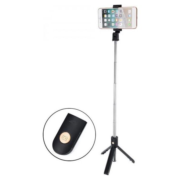 Selfie stick Selfie Stick Tripod K07 statyw z pilotem bluetooth / bezprzewodowy uchwyt kijek do zdjęć czarny () - 5903396033605 7250965 5903396033605