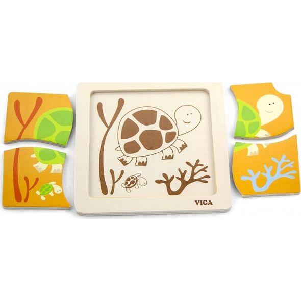 Viga Viga 50143 Puzzle na podkładce - żółwiki 7317903 6934510501433