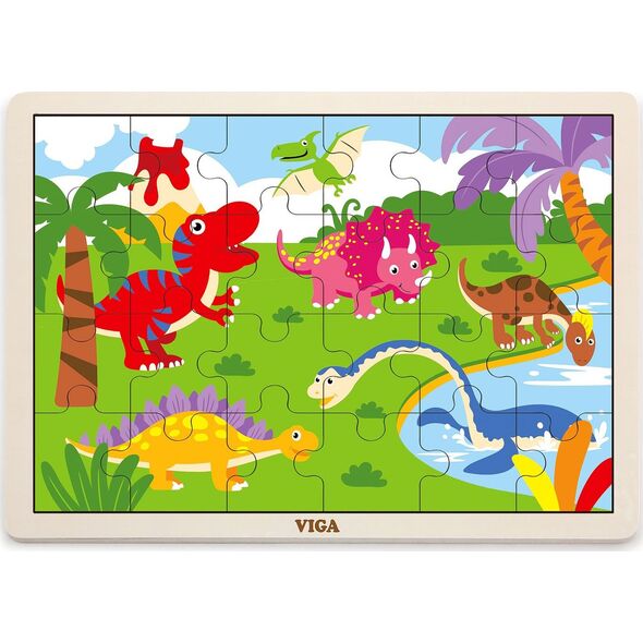 Viga Viga 51460 Puzzle na podkładce 24 elementy - dinozaury 7317917 6934510514600