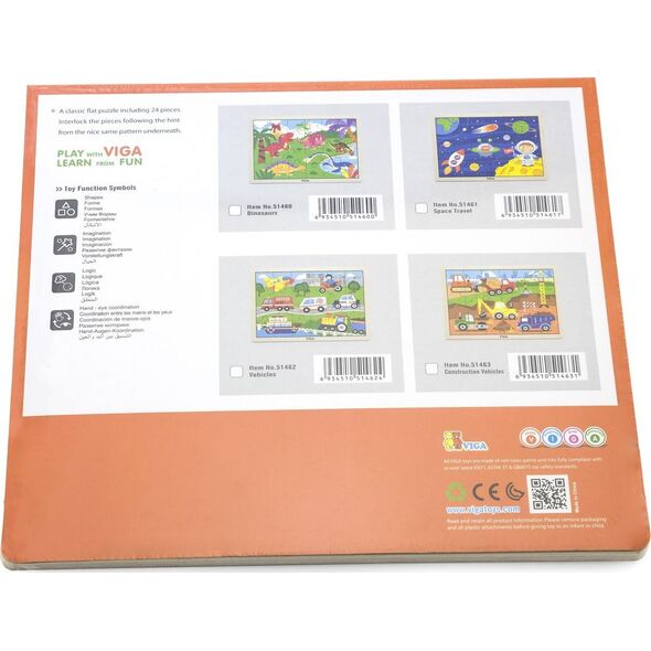 Viga Viga 51460 Puzzle na podkładce 24 elementy - dinozaury 7317917 6934510514600