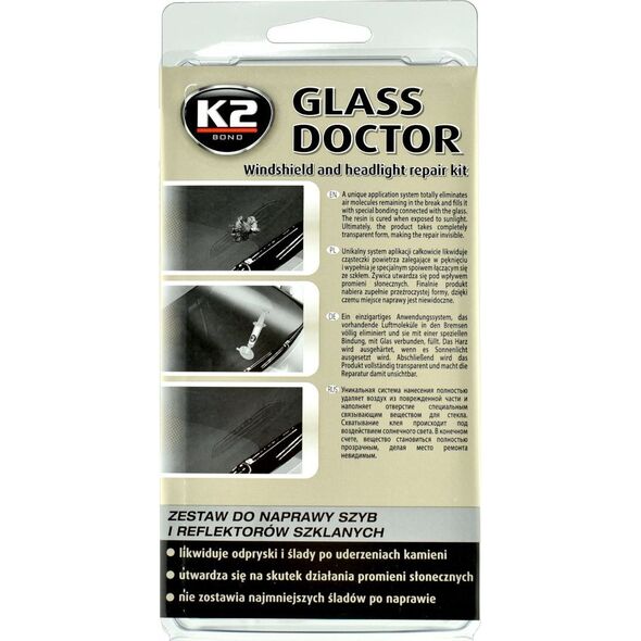 K2 K2 Glass Doctor zestaw do naprawyczy do szyb samochodowych uniwersalny 7336697 5906534009739