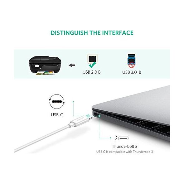 Ugreen Kabel USB C 1 m Biały 7344097 6957303845606