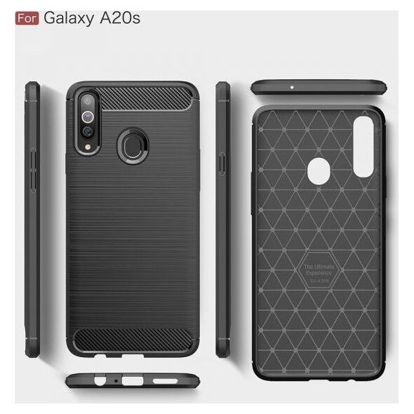 Etui SAMSUNG GALAXY A20S Pancerne Carbon czarne 7368105 5903396031045