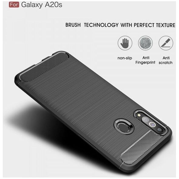 Etui SAMSUNG GALAXY A20S Pancerne Carbon czarne 7368105 5903396031045