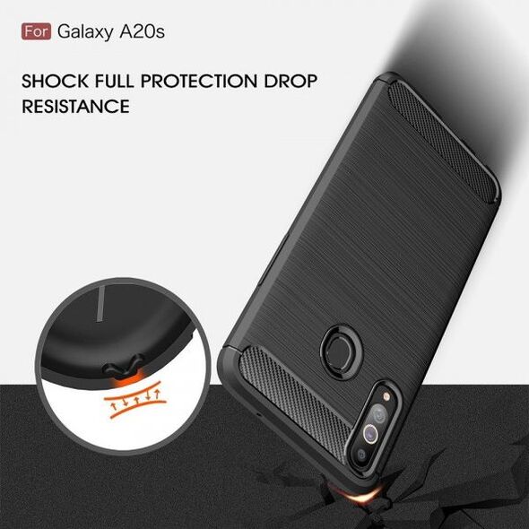 Etui SAMSUNG GALAXY A20S Pancerne Carbon czarne 7368105 5903396031045