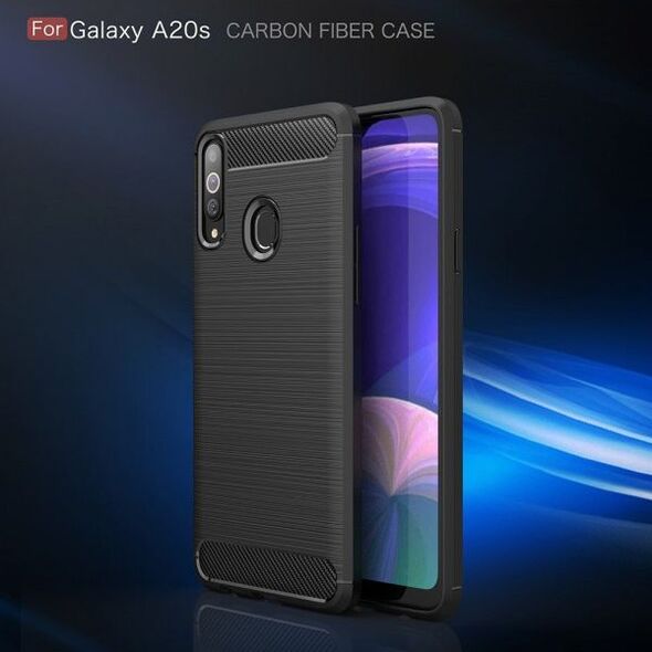 Etui SAMSUNG GALAXY A20S Pancerne Carbon czarne 7368105 5903396031045