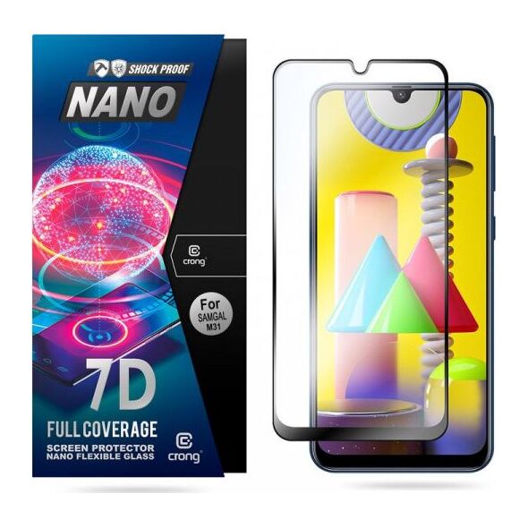 Crong Crong 7D Nano Flexible Glass - Szkło hybrydowe 9H na cały ekran Samsung Galaxy M31 7377778 5907731985680