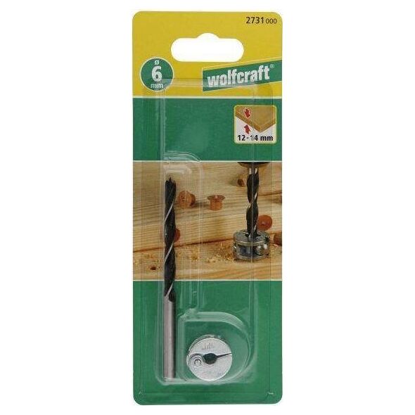 Wiertło Wolfcraft Wiertło do połączeń kołkowych 6 mm + ogranicznik Wolfcraft 7416517 4006885273108