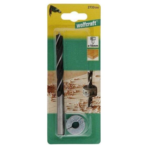 Wiertło Wolfcraft Wiertło do połączeń kołkowych 10 mm + ogranicznik Wolfcraft 7416518 4006885273306