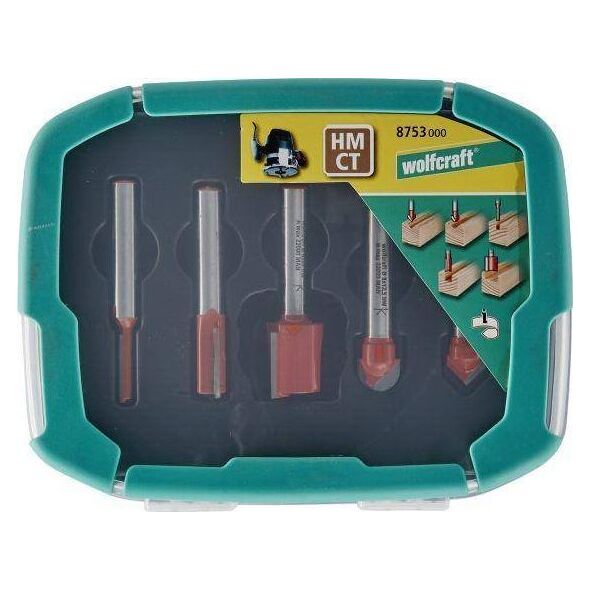Wolfcraft Zestaw frezów do rowków Wolfcraft [5 szt.] 7416640 4006885875302