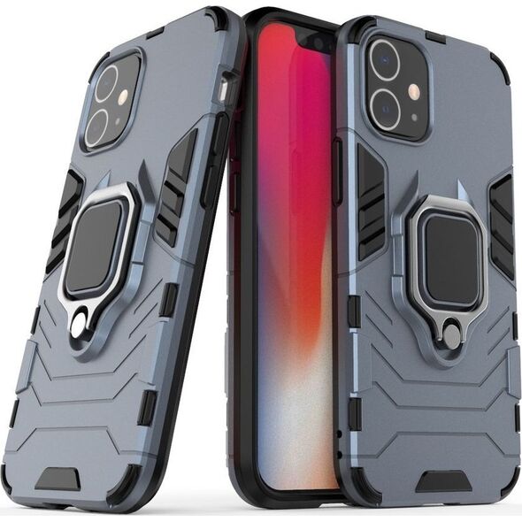 Hurtel Ring Armor pancerne hybrydowe etui pokrowiec + magnetyczny uchwyt iPhone 12 mini niebieski uniwersalny 7428417 9111201914537