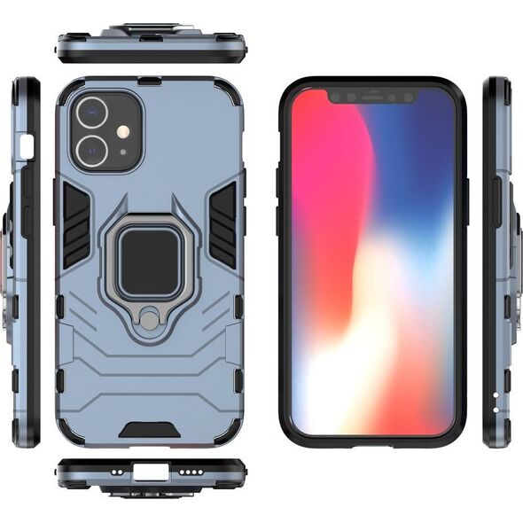 Hurtel Ring Armor pancerne hybrydowe etui pokrowiec + magnetyczny uchwyt iPhone 12 mini niebieski uniwersalny 7428417 9111201914537