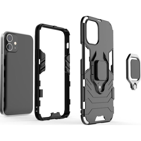 Hurtel Ring Armor pancerne hybrydowe etui pokrowiec + magnetyczny uchwyt iPhone 12 mini niebieski uniwersalny 7428417 9111201914537