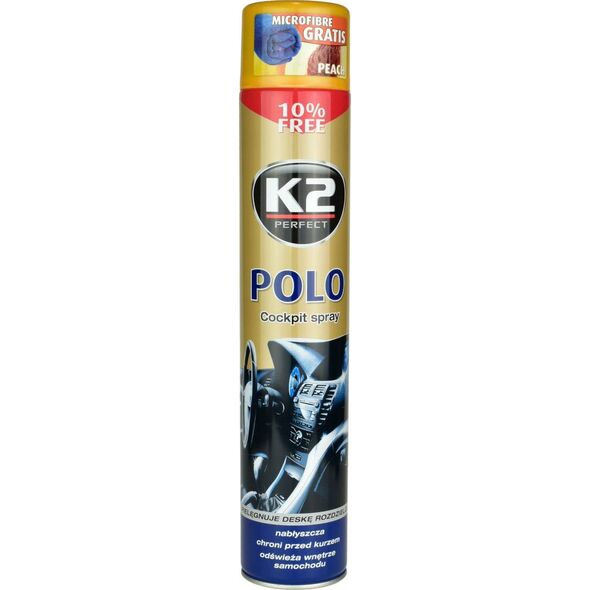 K2 kokpit nabłyszczający K2 Polo Cockpit spray - Brzoskwinia 750ml uniwersalny 7436026 5906534013323