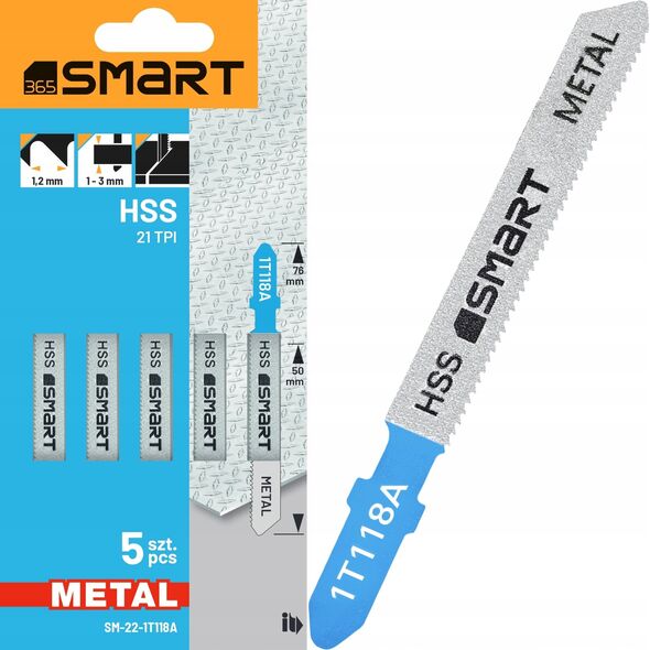 Smart brzeszczot do wyrzynarki hss 12 tpi metal /5 szt./ smart 7468698 5901769684638