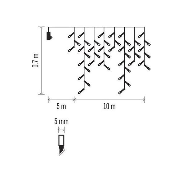 Emos Komplet choinkowy sople XMAS icicle różne tryby 9W 600LED 10m IP44 zimny biały ZY1448 7475580 8592920095737