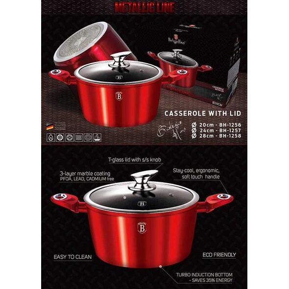 Berlinger Haus GARNEK GRANITOWY 30cm BERLINGER HAUS BH-6192 BURGUNDY 7544149 5999108414138