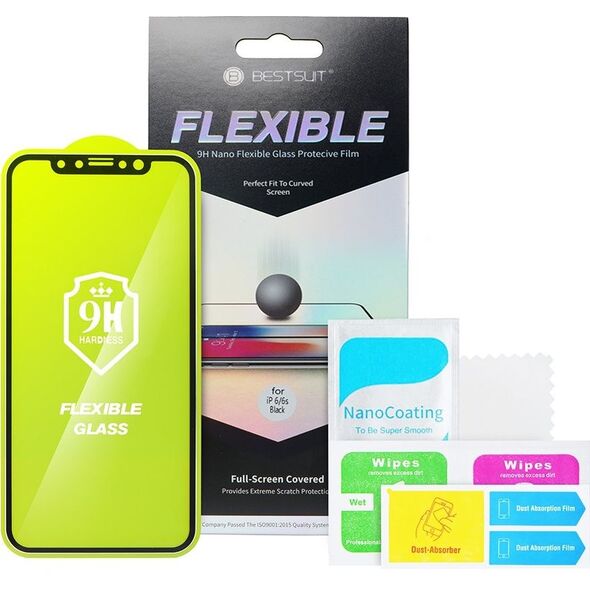 Partner Tele.com Szkło hartowane Flexible Nano Glass 5D Full Glue - do Samsung Galaxy S20 czarny (Hot Bending) - działający czytnik 7557850 5903396050824