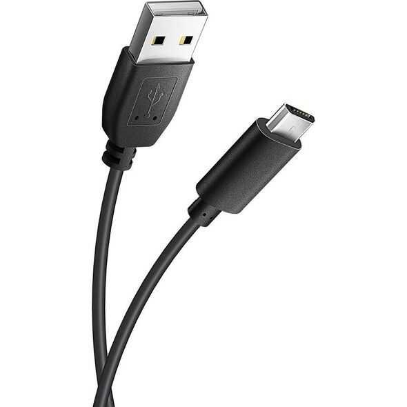 Kabel USB Partner Tele.com USB-A - microUSB 1.2 m Czarny 7560931 5901737933256