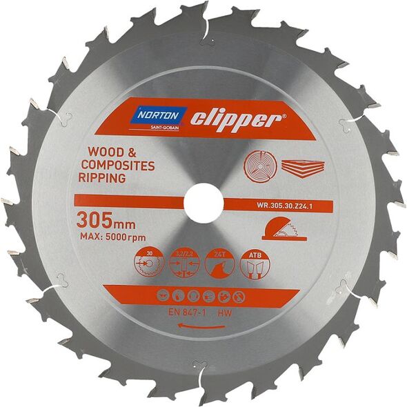 Norton Clipper NORTON PIŁA TARCZOWA 305mm x 30mm x 24z DREWNO I KOMPOZYTY ATB (3,2 / 2,2) N70184608071 7598178 5450248769668