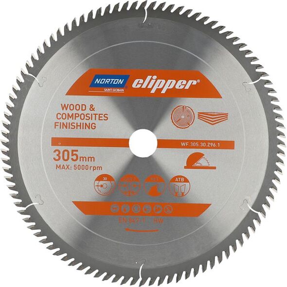 Norton Clipper NORTON PIŁA TARCZOWA 305mm x 30mm x 96z DREWNO I KOMPOZYTY ATB (3,2 / 2,2) N70184608125 7598182 5450248769231