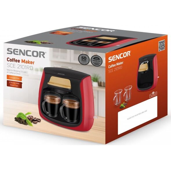 Ekspres przelewowy Sencor SCE 2101RD Czerwony 7634707 8590669269532