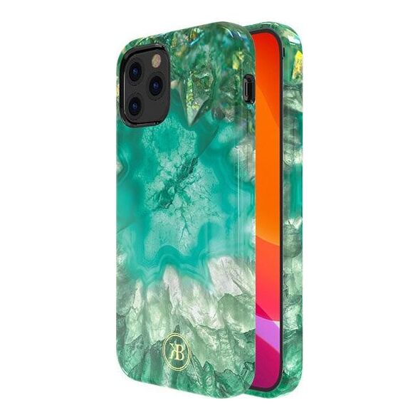 Kingxbar Kingxbar Agate Series eleganckie etui pokrowiec z nadrukiem agat iPhone 12 mini zielony uniwersalny 7684021 6959003590305