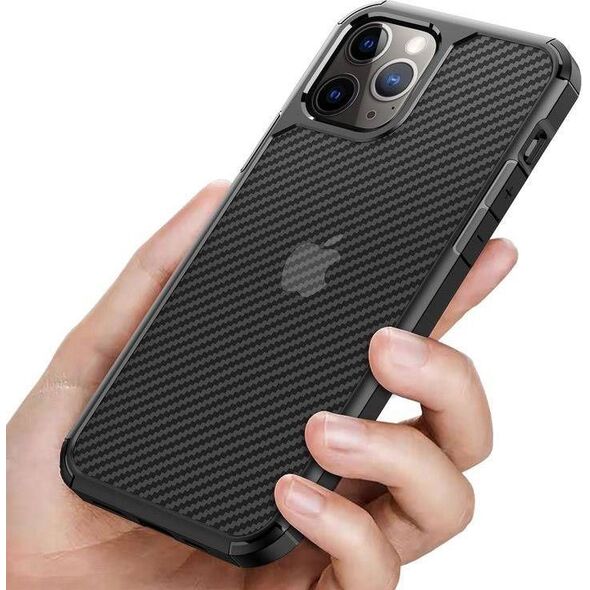 Crong Crong Hybrid Carbon - etui iPhone 12 Pro Max czarny 7699868 5907731986762