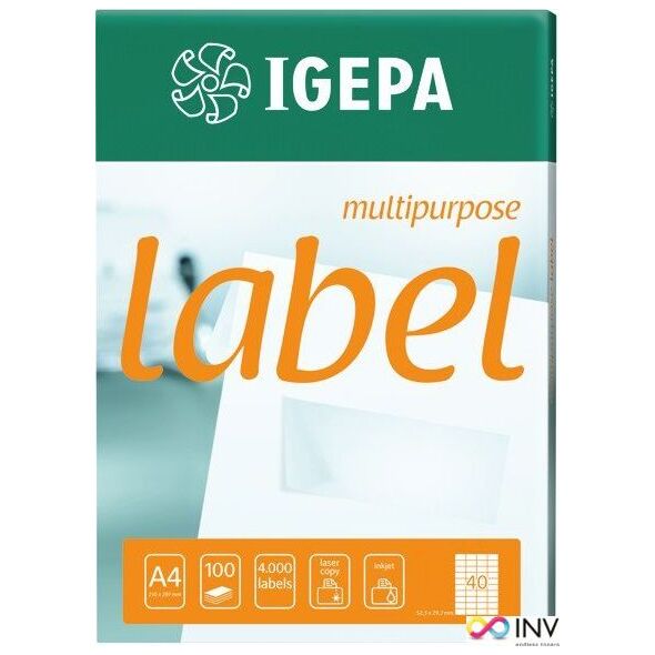 Mondi ETYKIETY A4 IGEPA 70.0 X 41.0 MM BIAŁE (100) 7699972 4026343004990