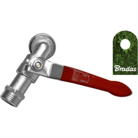 Bradas Kran kulowy ogrodowy ocynkowany 3/4 GZ 1 z przyłączem na wąż 3/4 Bradas 3677 7710132 5907544413677