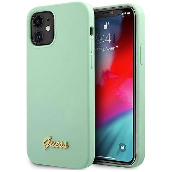 Guess Etui Guess GUHCP12SLSLMGGN Apple iPhone 12 mini zielony/green hardcase Metal Logo Script 7845429 3700740494578
