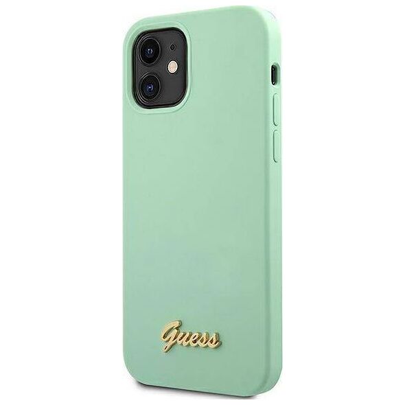 Guess Etui Guess GUHCP12SLSLMGGN Apple iPhone 12 mini zielony/green hardcase Metal Logo Script 7845429 3700740494578