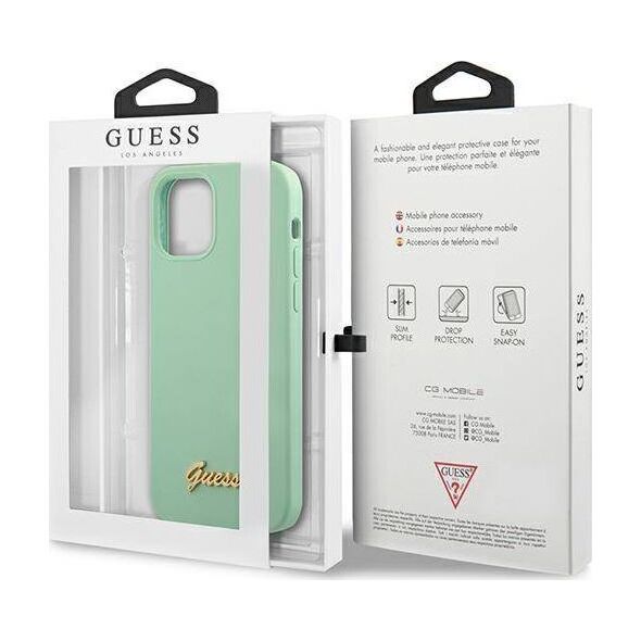 Guess Etui Guess GUHCP12SLSLMGGN Apple iPhone 12 mini zielony/green hardcase Metal Logo Script 7845429 3700740494578