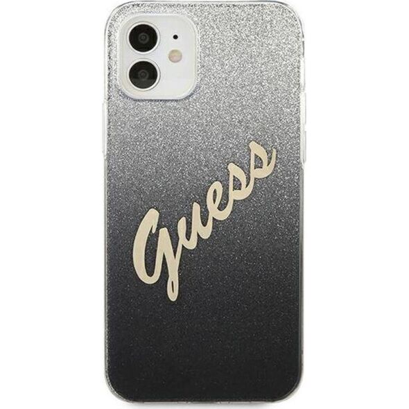Guess Etui Guess GUHCP12SPCUGLSBK Apple iPhone 12 mini czarny/black hardcase Glitter Gradient Script 7845440 3700740494707