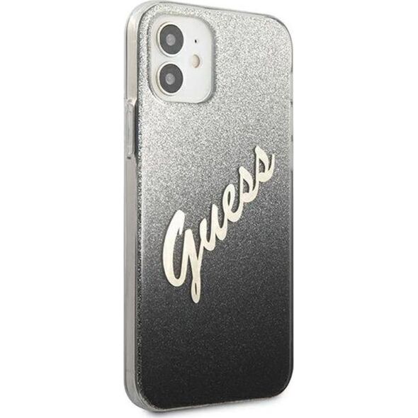 Guess Etui Guess GUHCP12SPCUGLSBK Apple iPhone 12 mini czarny/black hardcase Glitter Gradient Script 7845440 3700740494707