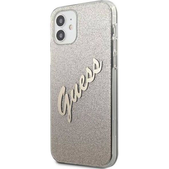 Guess Etui Guess GUHCP12SPCUGLSGO Apple iPhone 12 mini złoty/gold hardcase Glitter Gradient Script 7845442 3700740494738