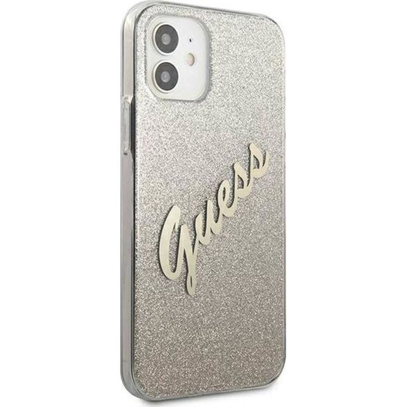 Guess Etui Guess GUHCP12SPCUGLSGO Apple iPhone 12 mini złoty/gold hardcase Glitter Gradient Script 7845442 3700740494738