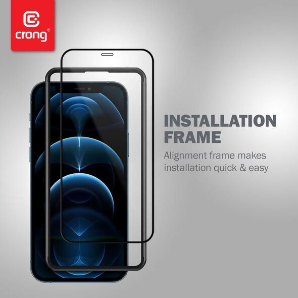 Crong Crong Anti-Bacterial 3D Armour Glass Szkło hartowane 9H na cały ekran iPhone 12 Mini + ramka instalacyjna 7887750 5907731986977