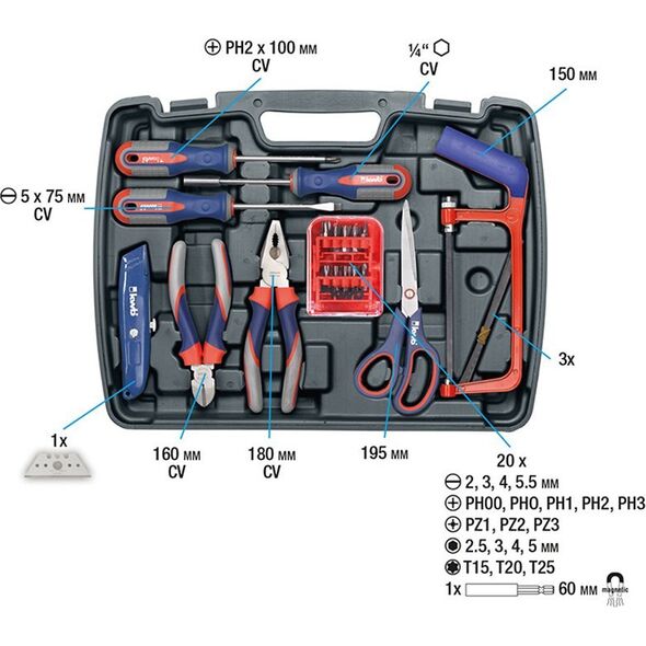 Zestaw narzędzi KWB kwb tool case 65-pcs. 370730 7892068 4009313707305