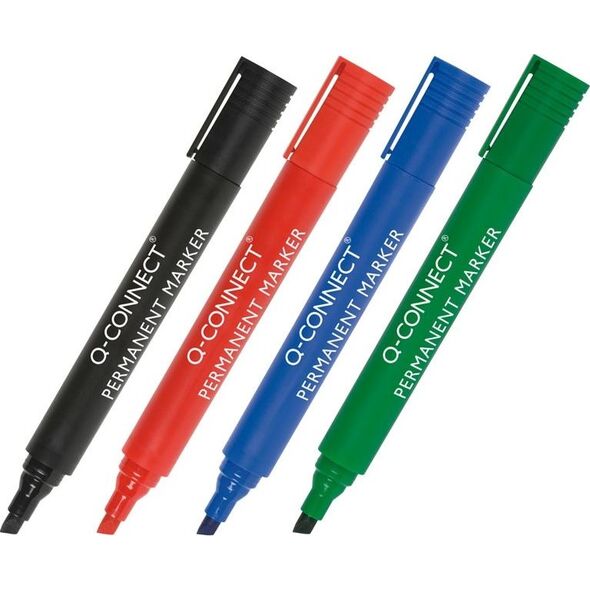 Q-Connect Marker permanentny Q-CONNECT, ścięty, 3-5mm (linia), niebieski 7922371 5705831260436
