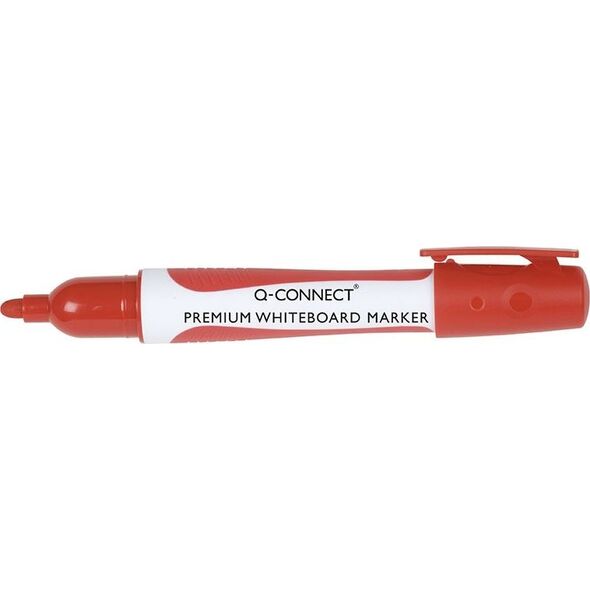 Q-Connect Marker do tablic Q-CONNECT Premium, gum. rękojeść, okrągły, 2-3mm (linia), czerwony 7922376 5705831261112