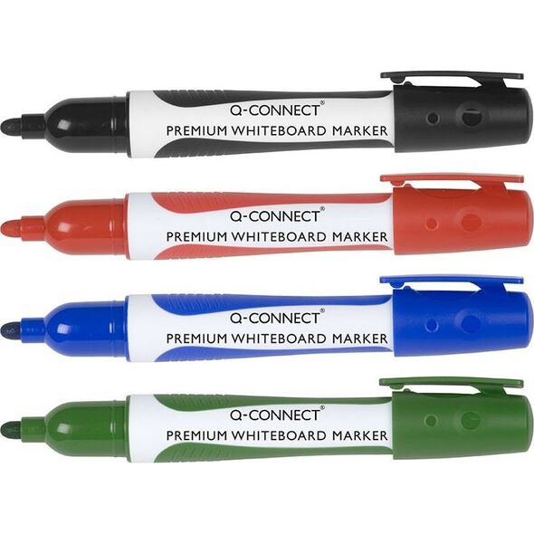 Q-Connect Marker do tablic Q-CONNECT Premium, gum. rękojeść, okrągły, 2-3mm (linia), czerwony 7922376 5705831261112
