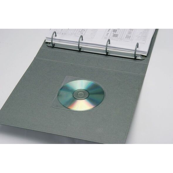 Q-Connect Kieszeń samoprzylepna Q-CONNECT, na 2-4 płyty CD/DVD, 127x127mm, 10szt. 7922428 5705831270329