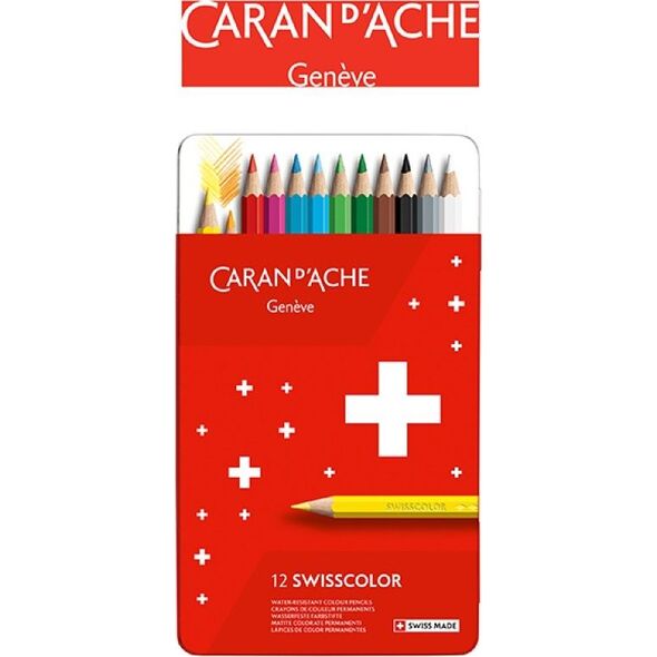 Caran d`Arche Kredki wisscolor, metalowe pudełko, 12 szt. 7922732 7630002342568